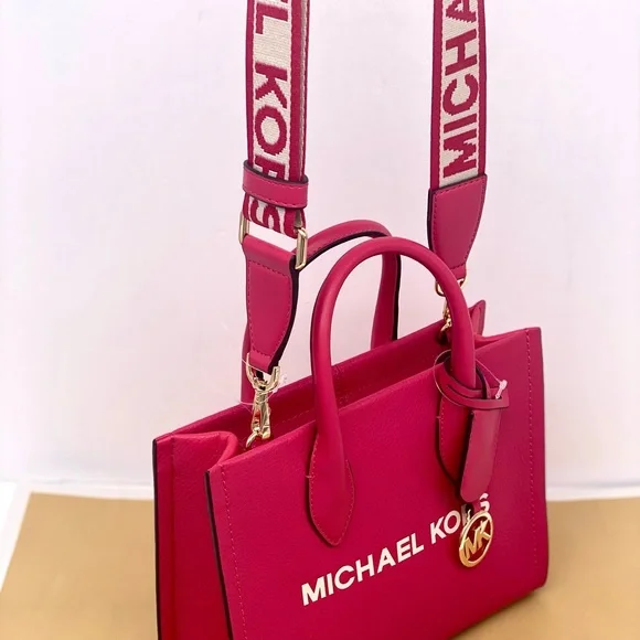 MICHAEL KORS Mirella Small Pebbled Leather
Crossbody Bag Tote Electric Pink - Picture 9 of 12